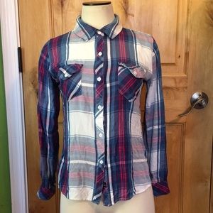 RAILS Kendra 2-Pocket Multi Plaid Shirt Top EUC S